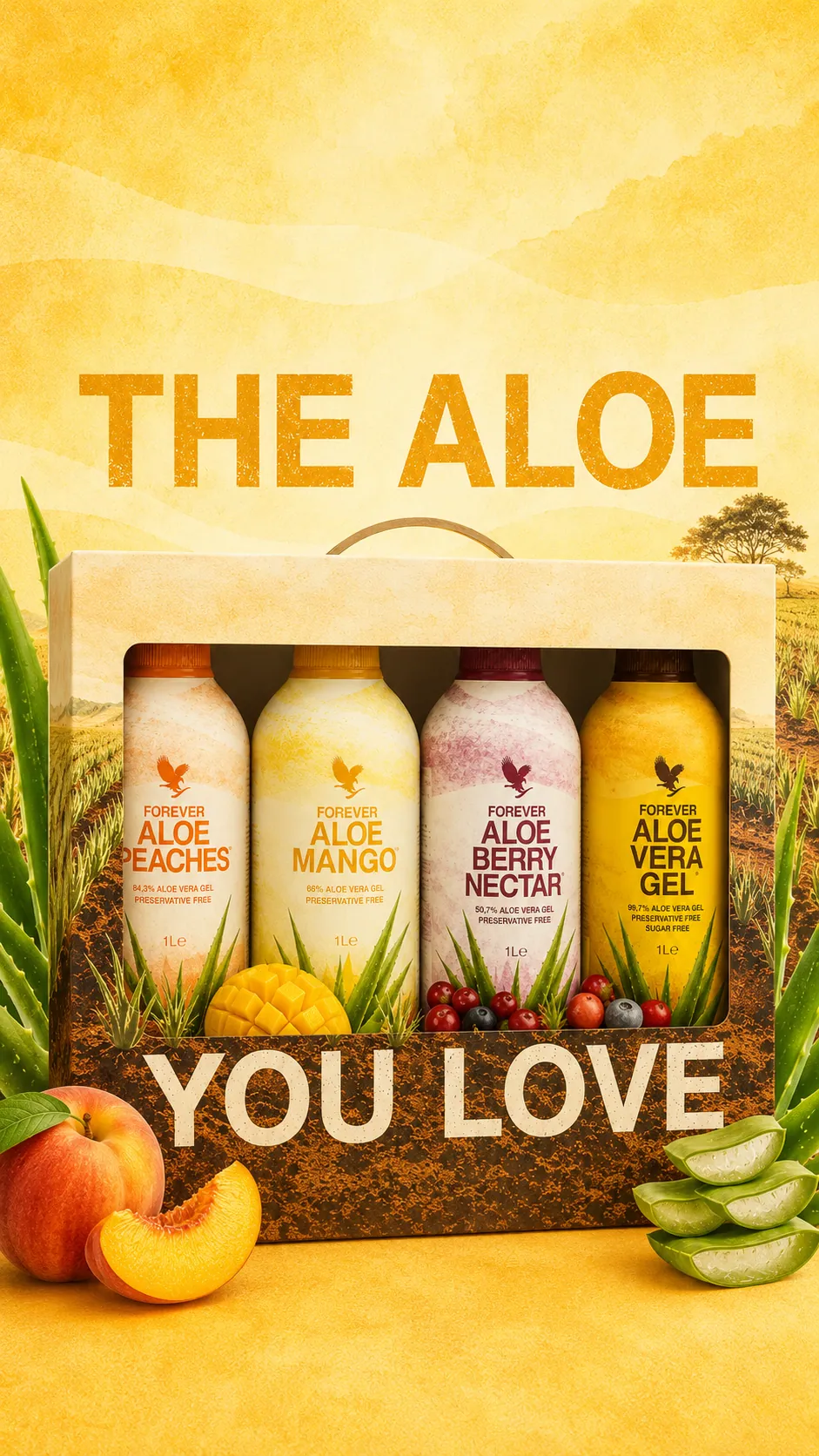 Aloë vera 4-pack cadeaubox