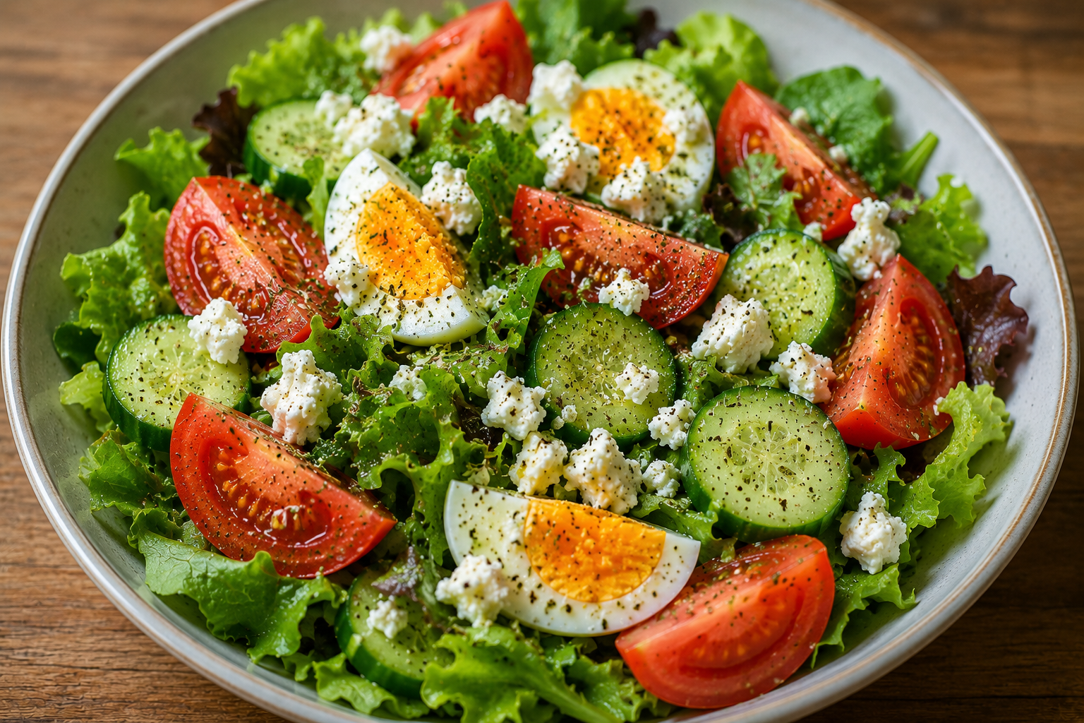 Salade met schapenkaas